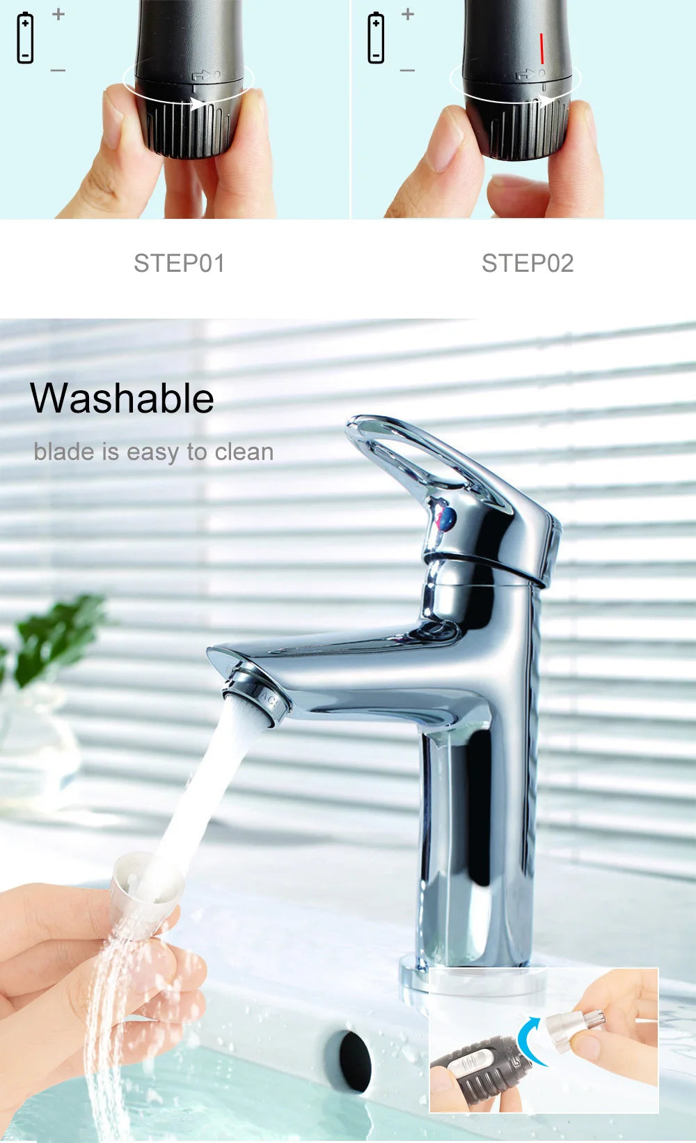 Electric Nose Hair Trimmer Mini Portable Ear Trimmer for Men Nose Hair Shaver Waterproof Safe Cleaner Tool Razor Men