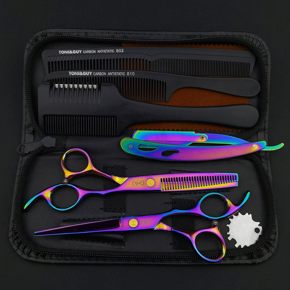 6.0" Hair Scissors Professional Hairdressing Scissors Set Barber Scissors Thinning Shears Hair Cutting Tool Hairdresser Scissors