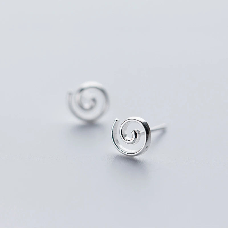 La Monada Circle Spiral Earrings Studs 925 Sterling Silver Women Fine Jewelry Minimalist Stud Earrings For Women Silver 925