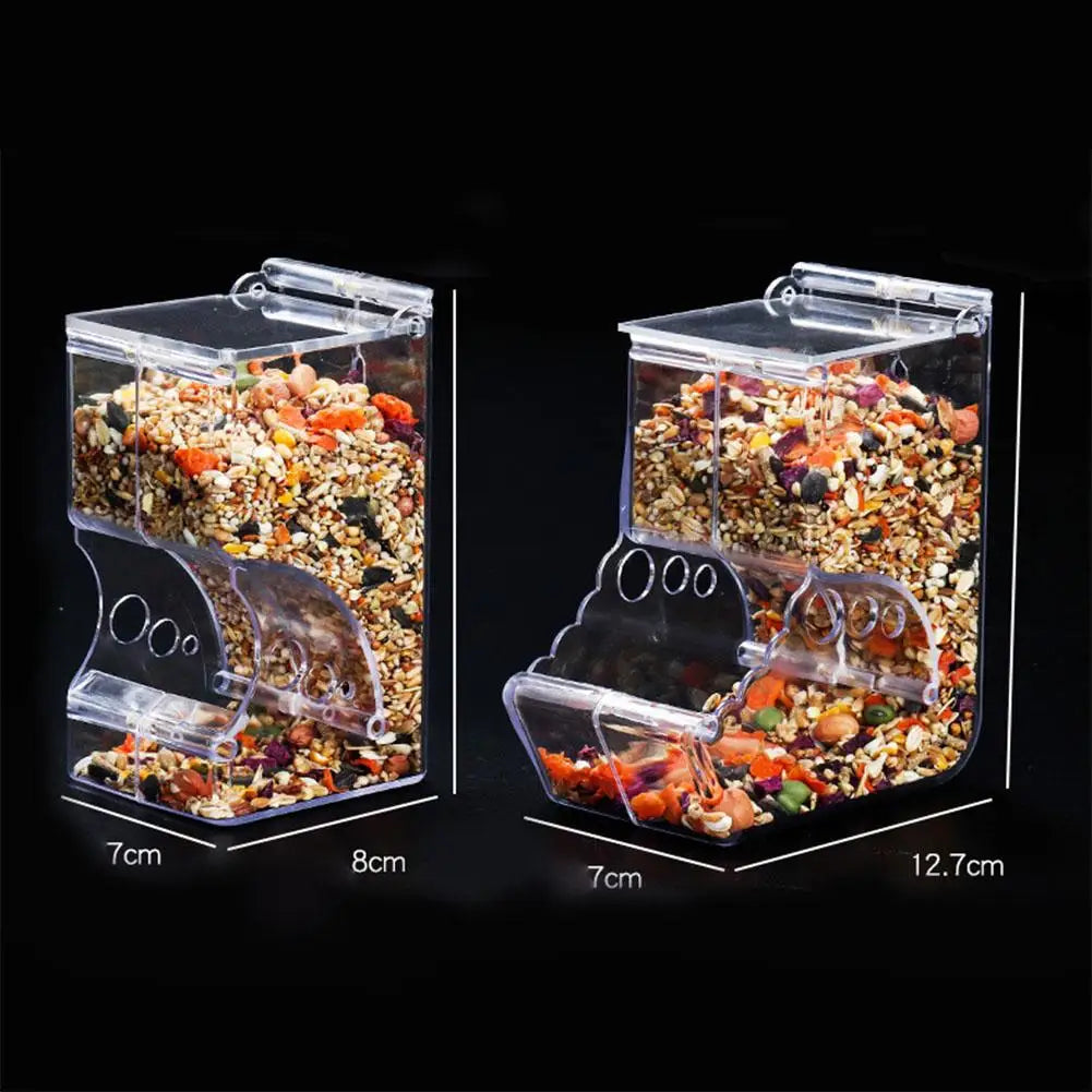 Hamster Rabbit Food Dispenser Feeder Plastic Clear Automatic Pet Feeder For Hamster Guinea Pigs Food Bowl Container