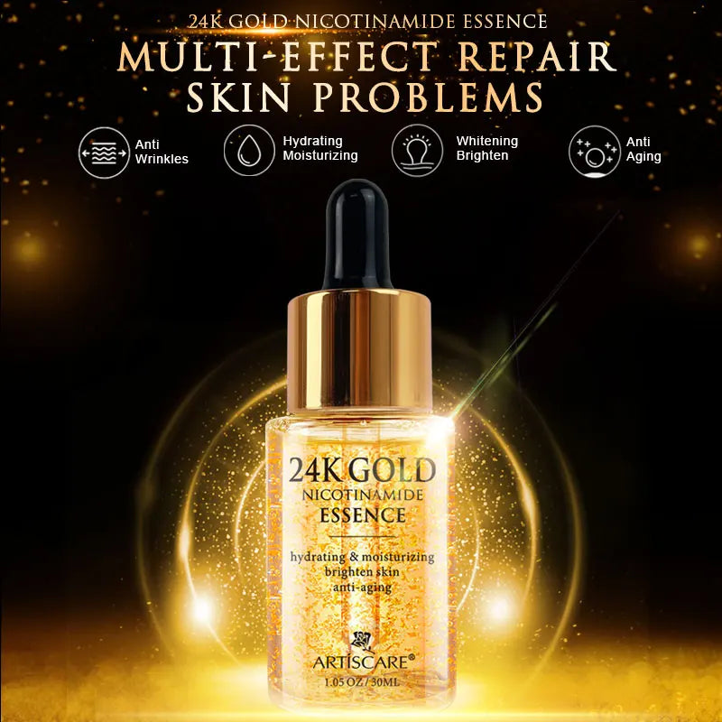 ARTISCARE 24K Gold Serum SET for Facial Care Eye Cream Moisturizing Face Essence Skin Care Products