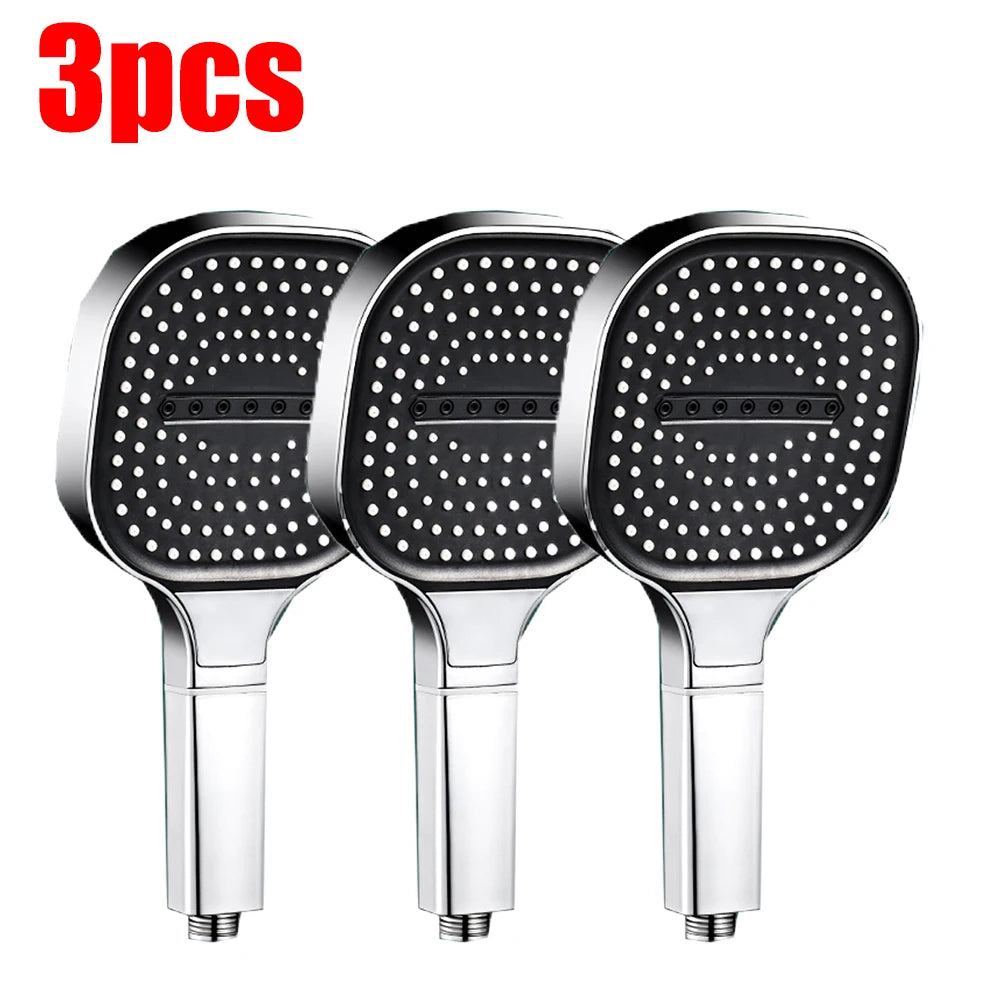 13CM Big Panel High Pressure Shower Head with Filter 3 Modes Large Flow Spray Rainfall Nozzle Square Bathroom ShowerHead