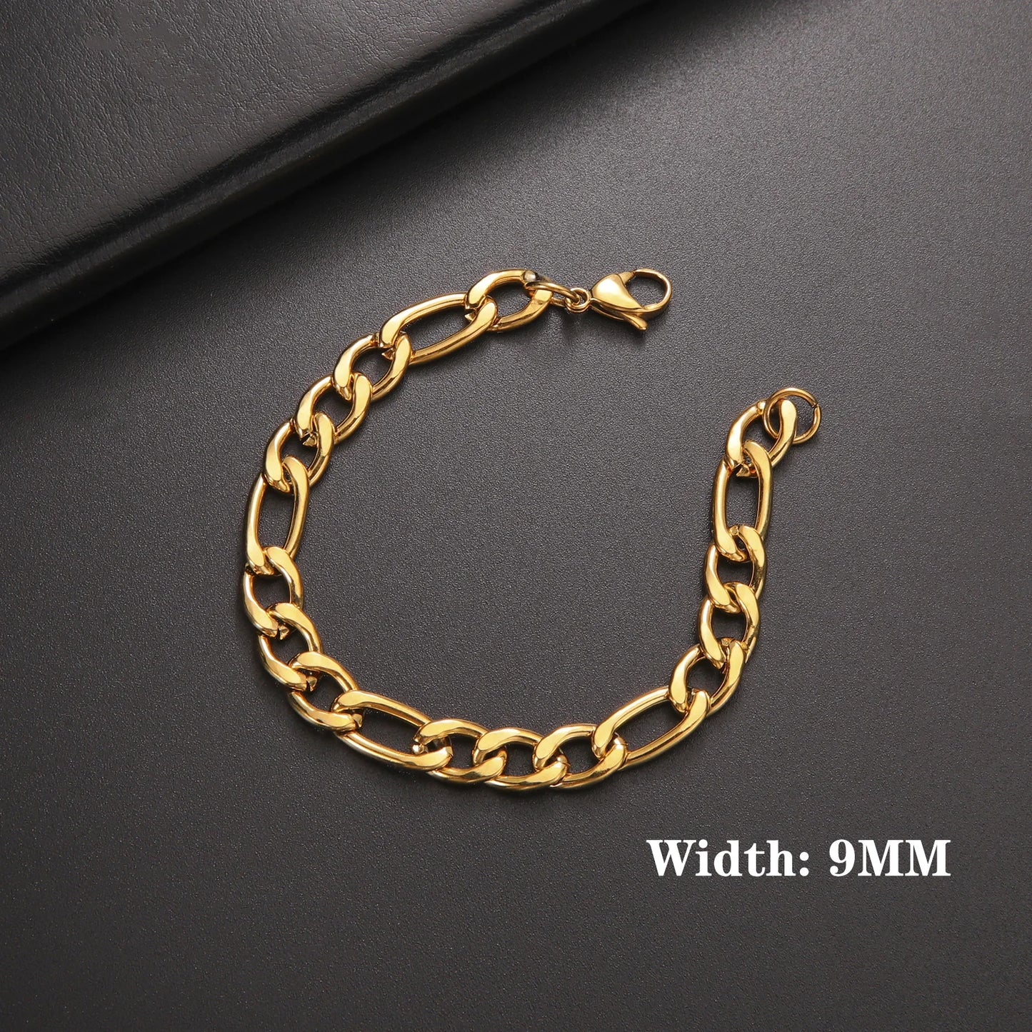 Lucktune Figaro Chain Bracelet for Men Women Stainless Steel Width 3-10 MM Bracelets Punk Jewelry Couple Gift Pulsera Hombre New