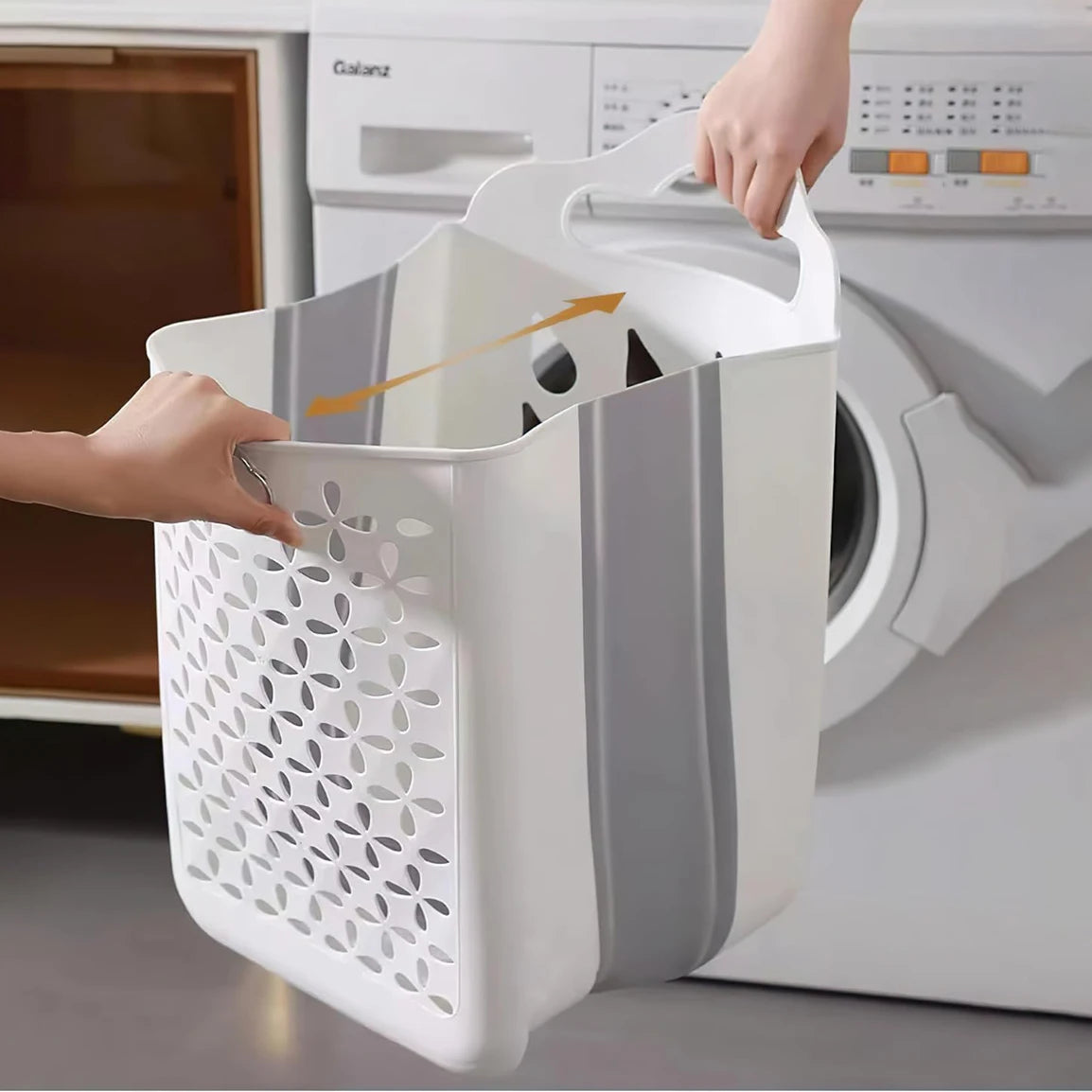 1pc, PP+TPR material, foldable portable laundry basket, dirty clothes basket, storage basket