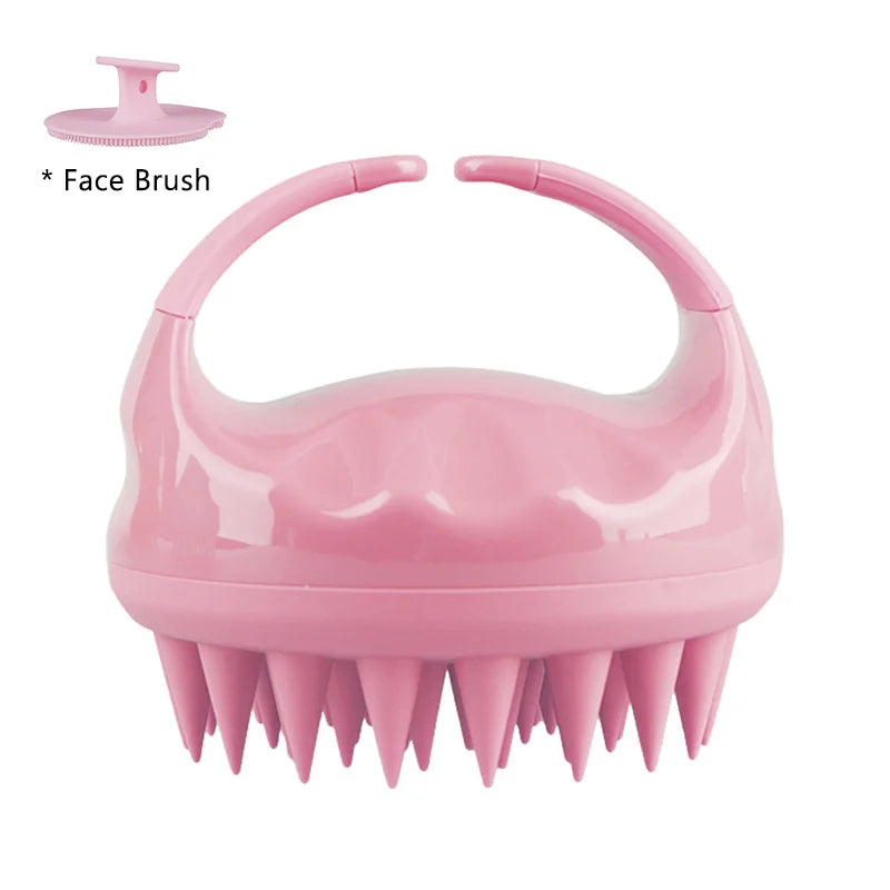 Hair Scalp Massager Brush Silicone Shampoo Brush Head Scrubber Scalp Brush