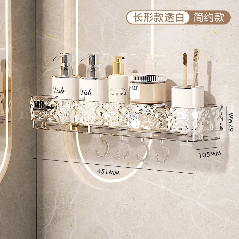 Bathroom Shelf No Drill Wall Mounted Toilet Organizer for Home Bathroom Storage