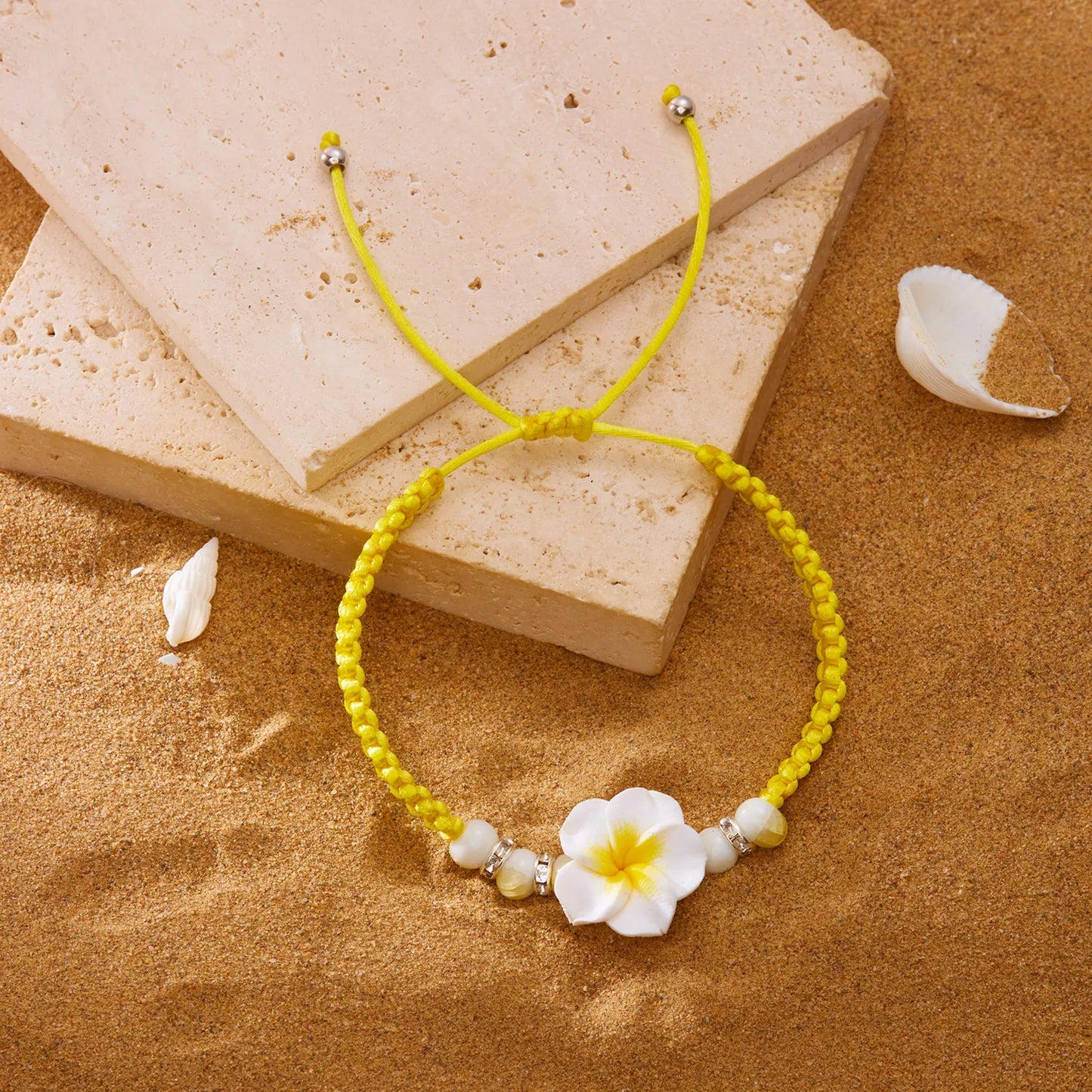 Bohemian Big Flower Charm Bracelets For Women Pink Red Blue Green Flowers Soft Clay Pottery Beaded Bangles Girls Party Jewelry