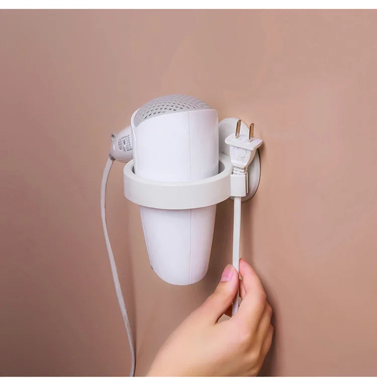 Hair Dryer Straightener Holder Wall Mounted Shelf with Strong Back Glue for Bathroom No Drilling Wire Hanger Strong Adhesive