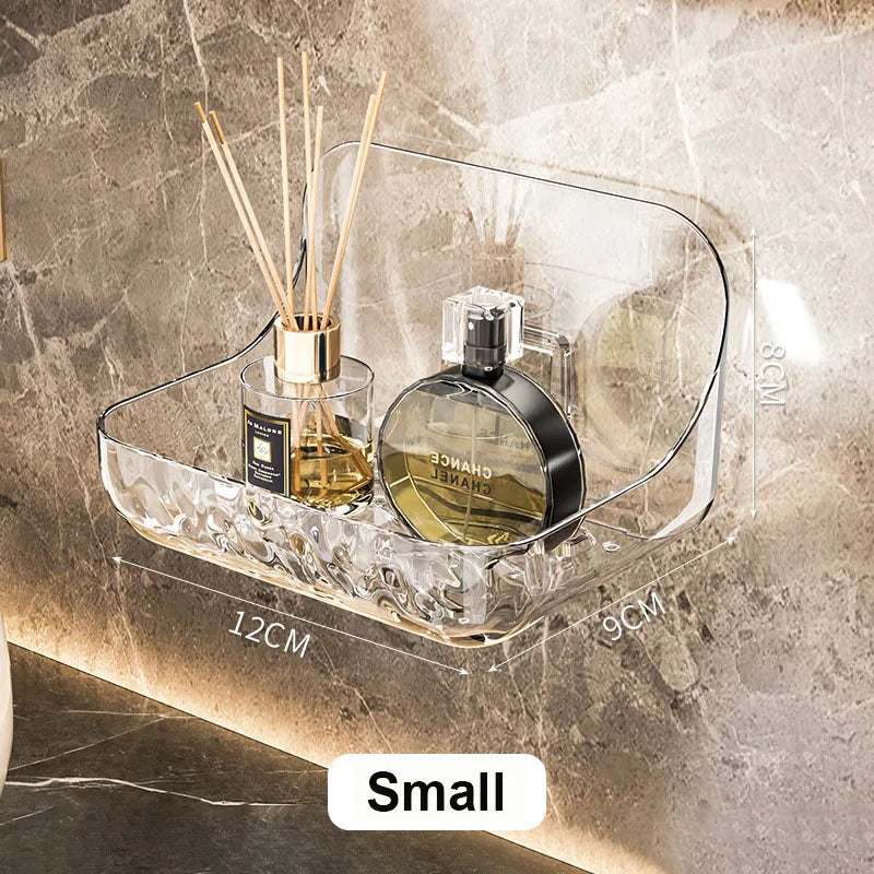 Bathroom Washstand Shelf Acryli No Drill Organizer Shower Storage Rack Cosmetics Storage Rack Wall Mounted Toilet Shampoo Holder