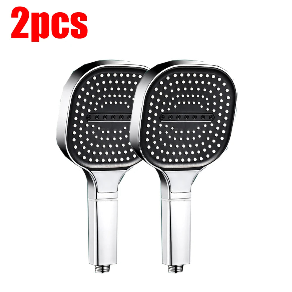 13CM Big Panel High Pressure Shower Head with Filter 3 Modes Large Flow Spray Rainfall Nozzle Square Bathroom ShowerHead