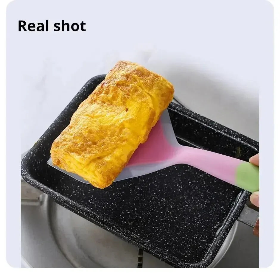 1PCS Random Color Silicone Kitchen Ware Cooking Utensils Spatula Beef Meat Egg Kitchen Scraper Wide Pizza Cooking Tools Shovel