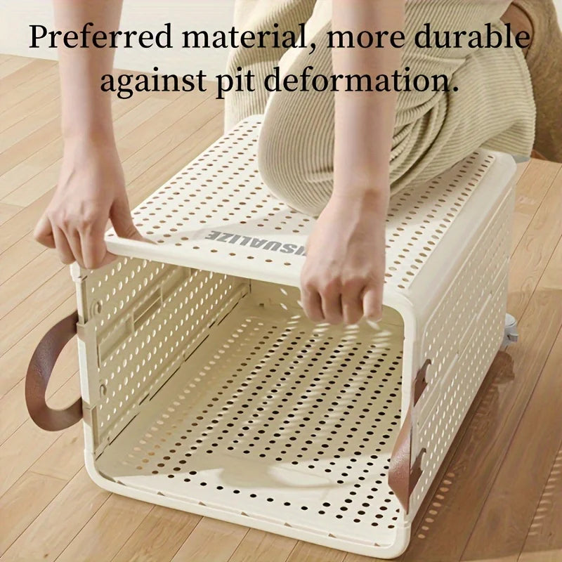 Extra Large Wheeled Folding Laundry Basket Breathable Large Capacity with Handles Suitable For Families Hotels and Dormitories
