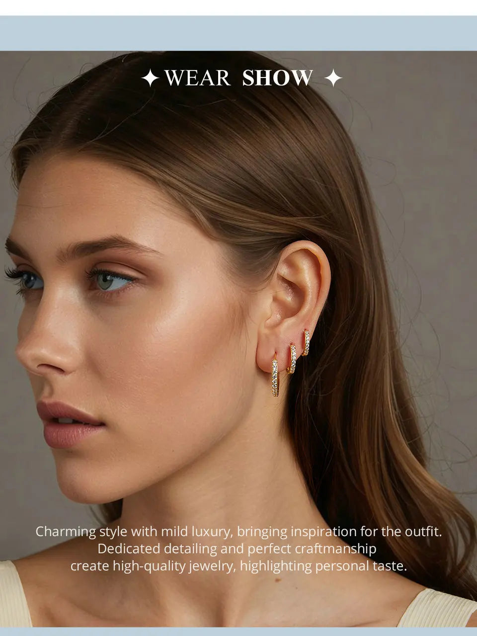 BAMOER 925 Sterling Silver Classic CZ Huggie Hoop Earrings, White Gold Plated Cartilage Piercing Earrings Ear Cuff for Women