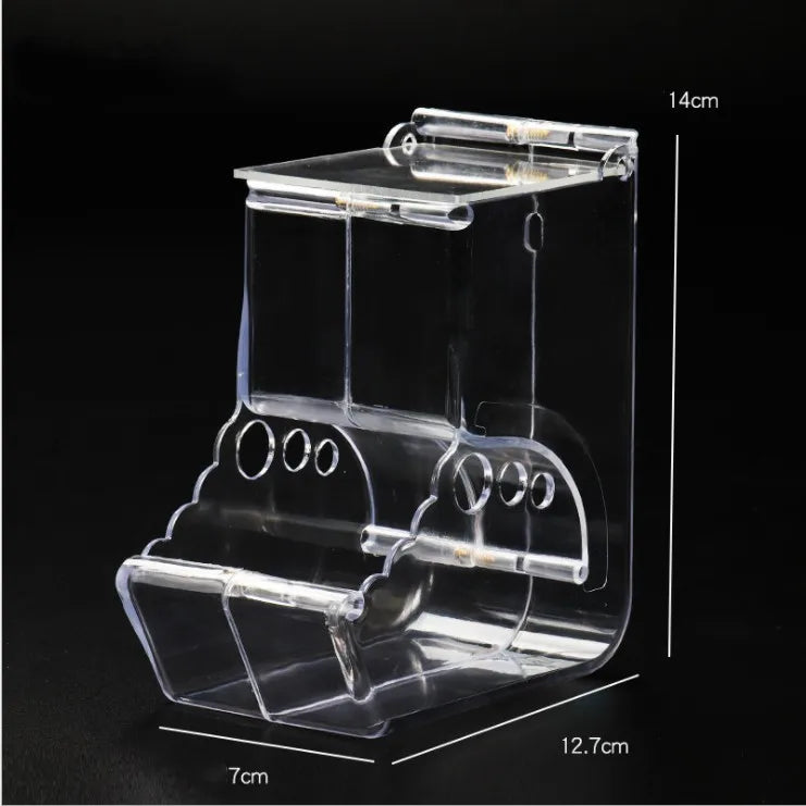 Hamster Rabbit Food Dispenser Feeder Plastic Clear Automatic Pet Feeder For Hamster Guinea Pigs Food Bowl Container