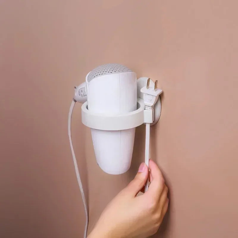 Hair Dryer Straightener Holder Wall Mounted Shelf with Strong Back Glue for Bathroom No Drilling Wire Hanger Strong Adhesive