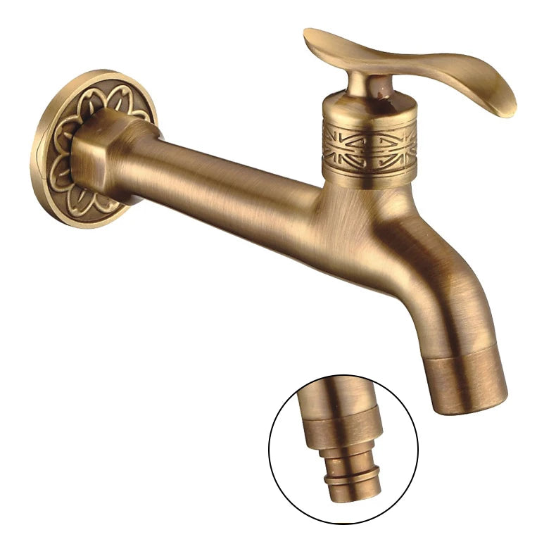 Garden Faucets Antique Bronze Terrace Wash Machine Dual Use Faucet Mop Pool Tap Crane EL7772-1