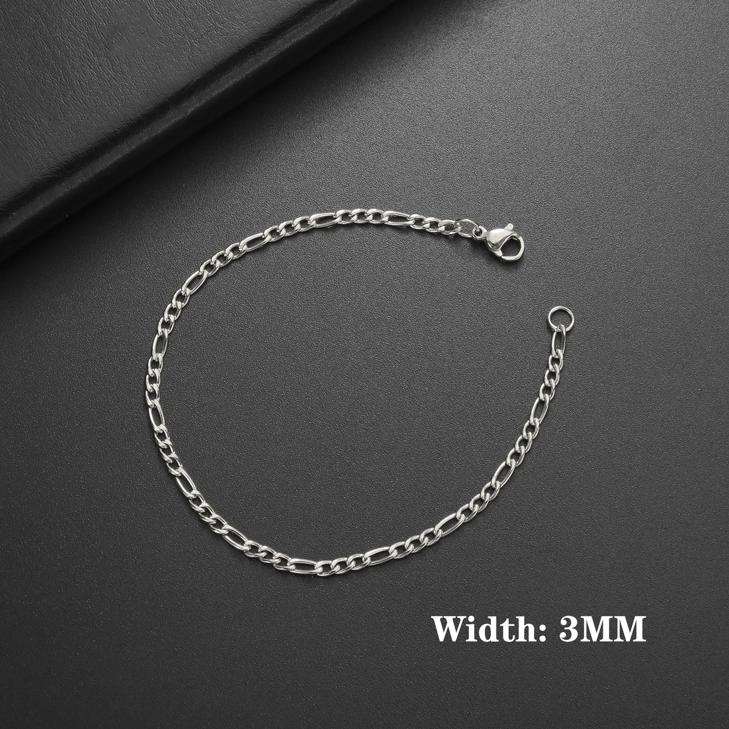 Lucktune Figaro Chain Bracelet for Men Women Stainless Steel Width 3-10 MM Bracelets Punk Jewelry Couple Gift Pulsera Hombre New