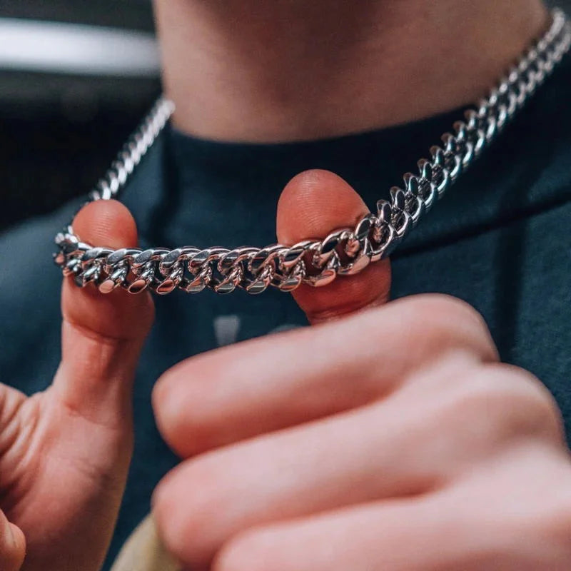 Vnox 3-7mm Cuban Chain Necklaces for Men Women, Stainless Steel Miami Curb Links Chain, Basic Cool Boy Collar