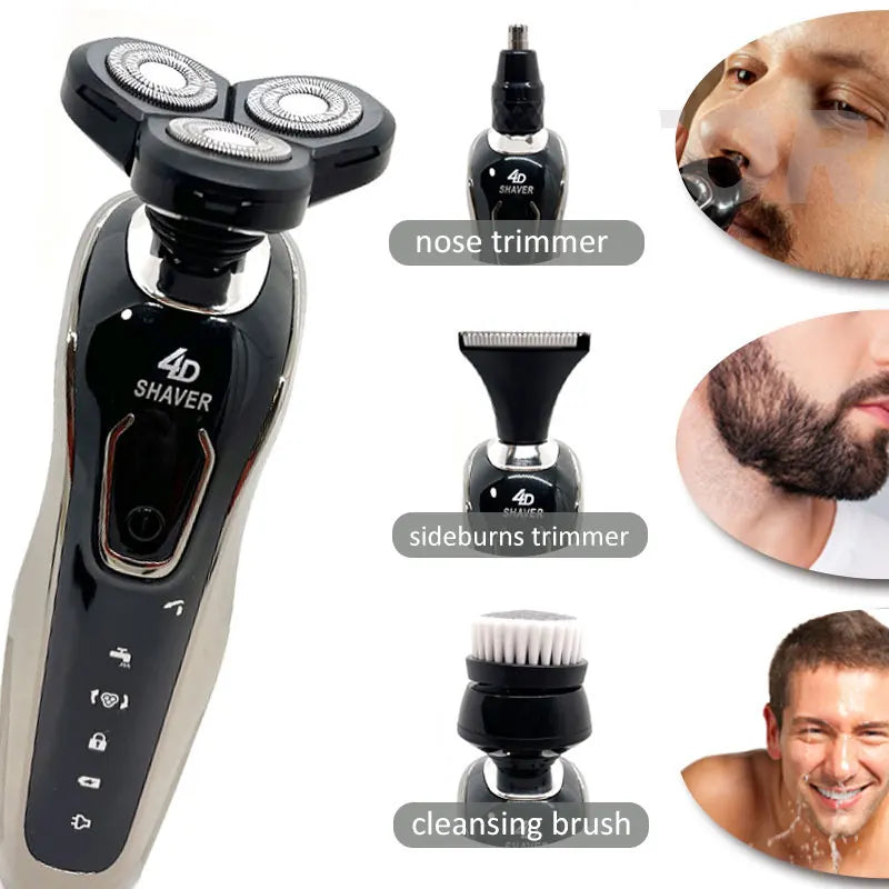 New Electric Shaver for Men 4D Electric Beard Trimmer USB Rechargeable Professional Hair Trimmer Hair Cutter Adult Razor for Men