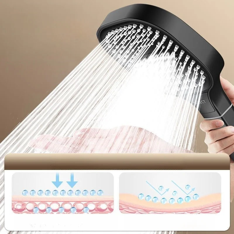 Shower Head Adjustable 3 Mode Rainfall Shower Large Flow Showerhead High Pressure Water Saving Shower Mixer Bathroom 2025