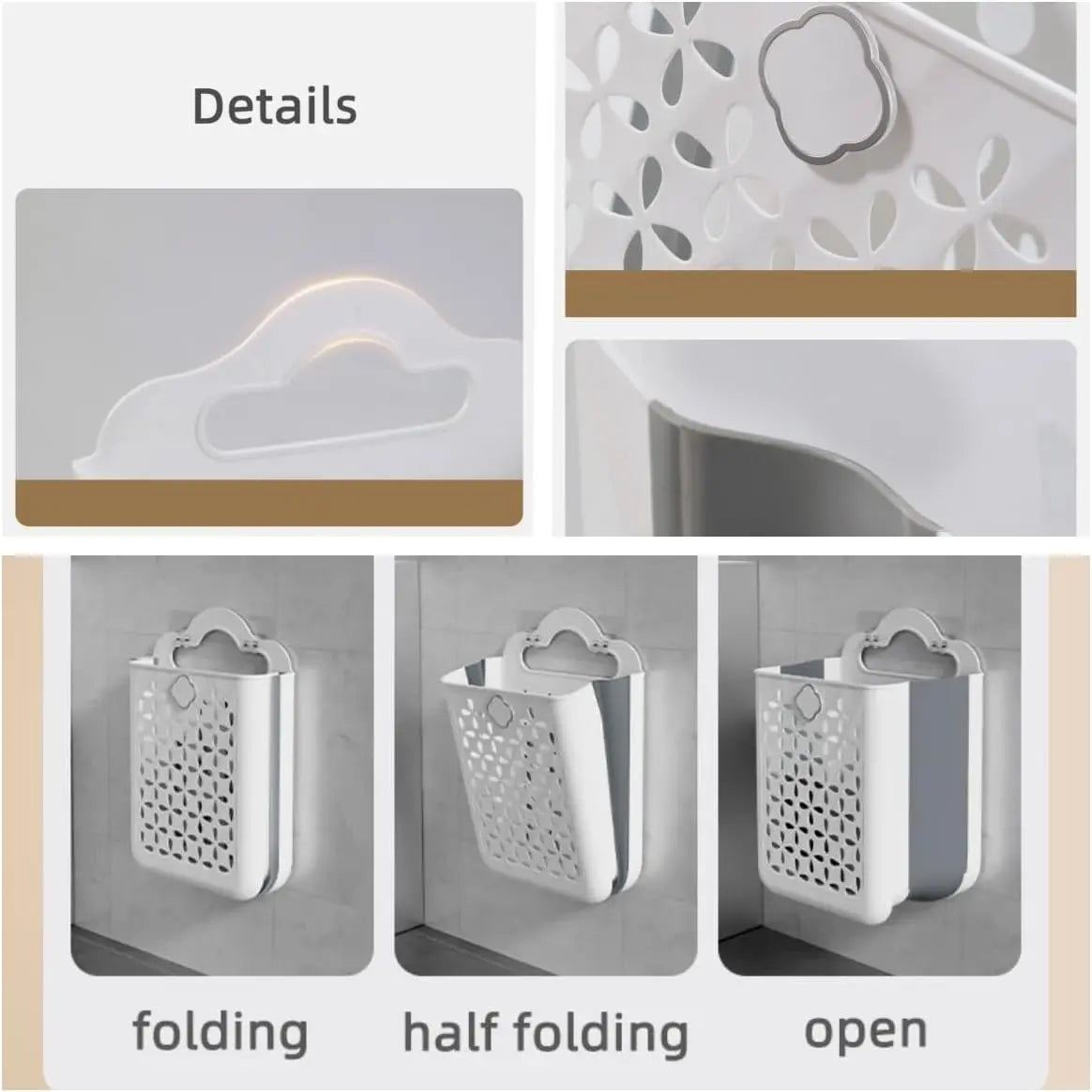 1pc, PP+TPR material, foldable portable laundry basket, dirty clothes basket, storage basket