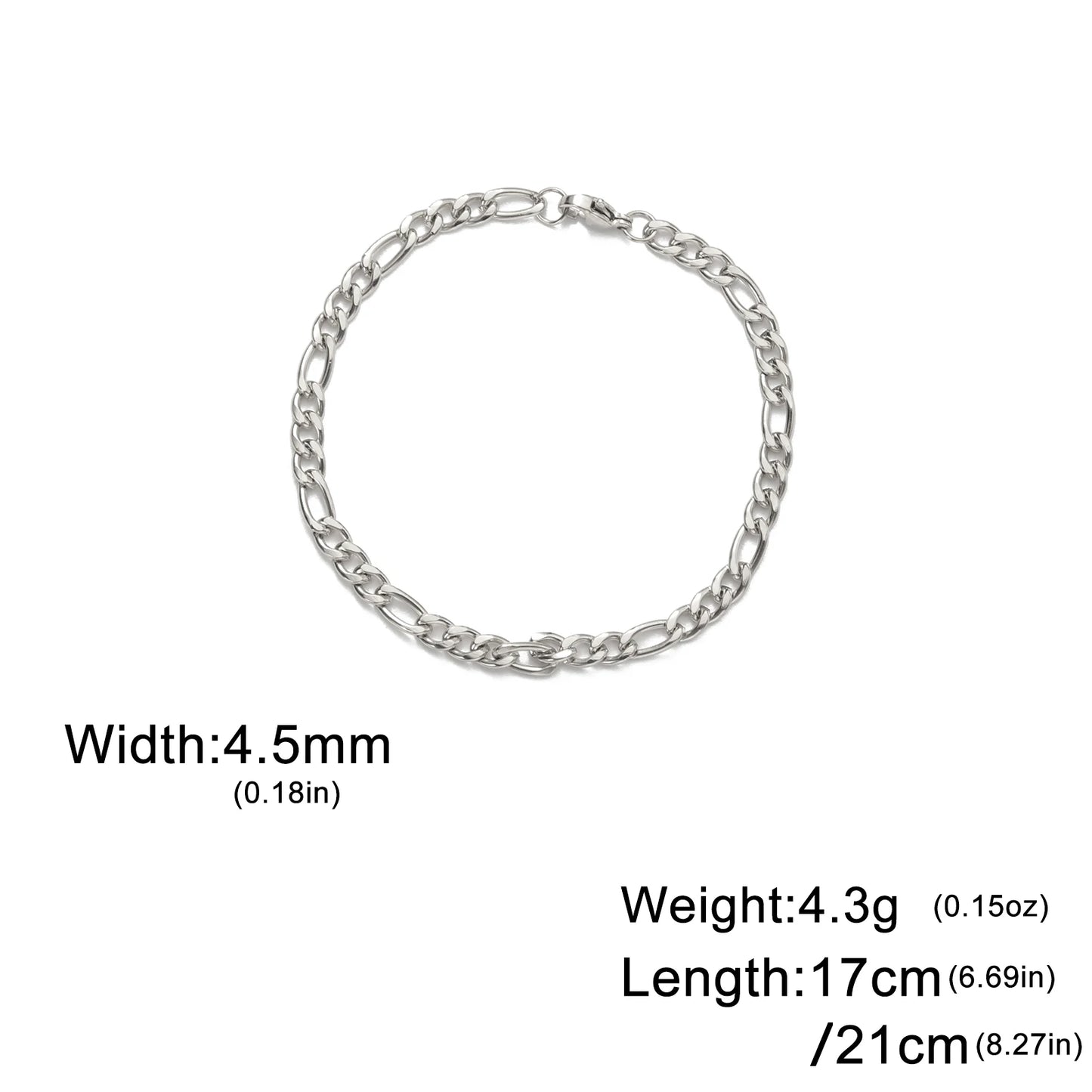 Lucktune Figaro Chain Bracelet for Men Women Stainless Steel Width 3-10 MM Bracelets Punk Jewelry Couple Gift Pulsera Hombre New