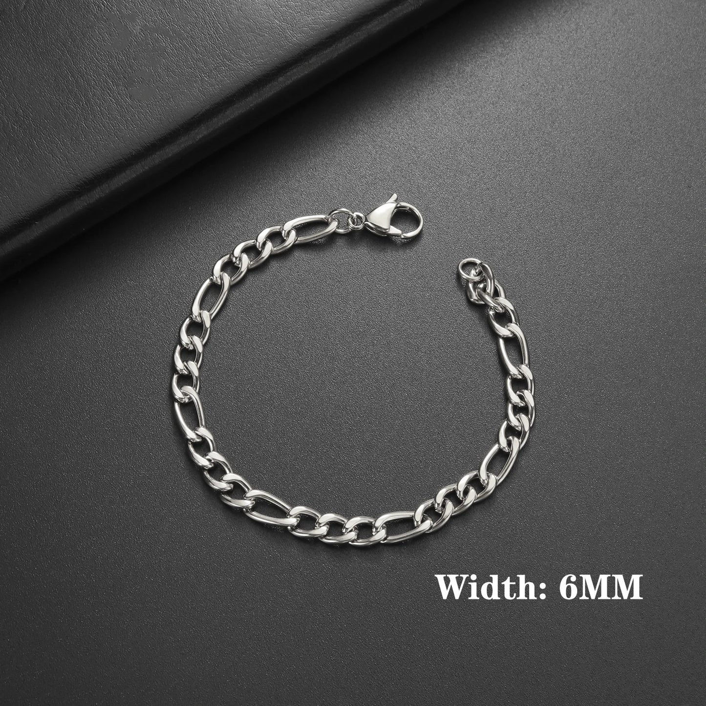 Lucktune Figaro Chain Bracelet for Men Women Stainless Steel Width 3-10 MM Bracelets Punk Jewelry Couple Gift Pulsera Hombre New