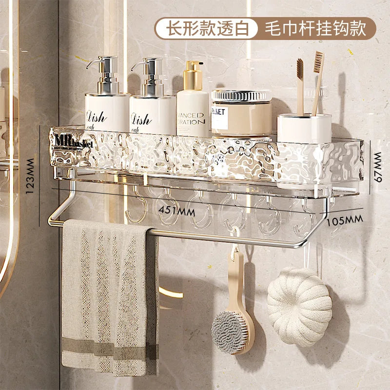 Bathroom Shelf No Drill Wall Mounted Toilet Organizer for Home Bathroom Storage