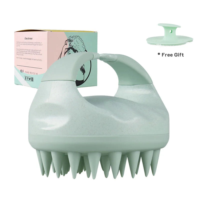Hair Scalp Massager Brush Silicone Shampoo Brush Head Scrubber Scalp Brush