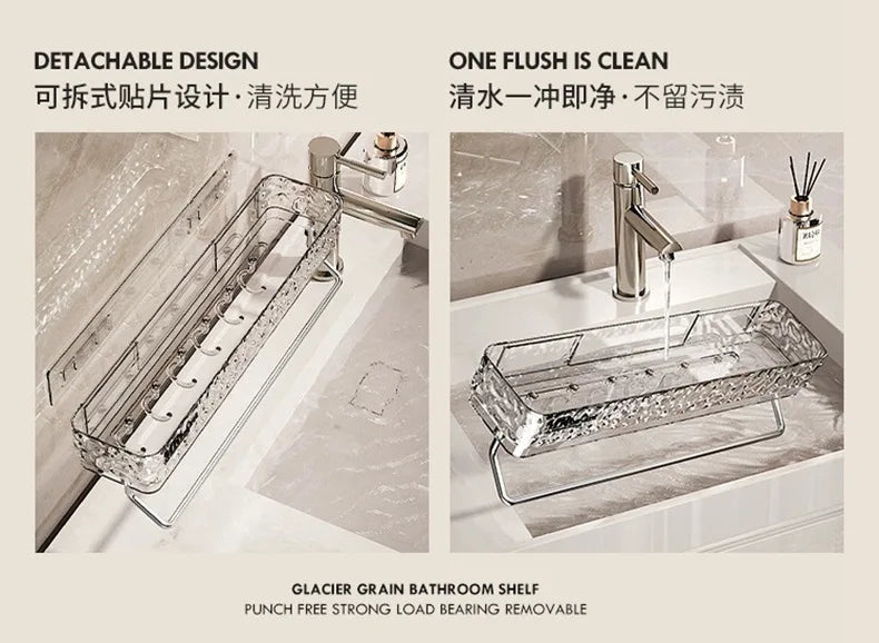 Bathroom Shelf No Drill Wall Mounted Toilet Organizer for Home Bathroom Storage
