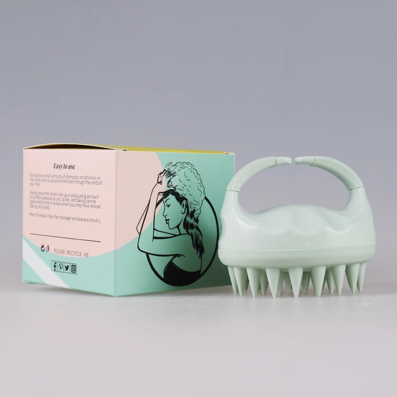 Hair Scalp Massager Brush Silicone Shampoo Brush Head Scrubber Scalp Brush