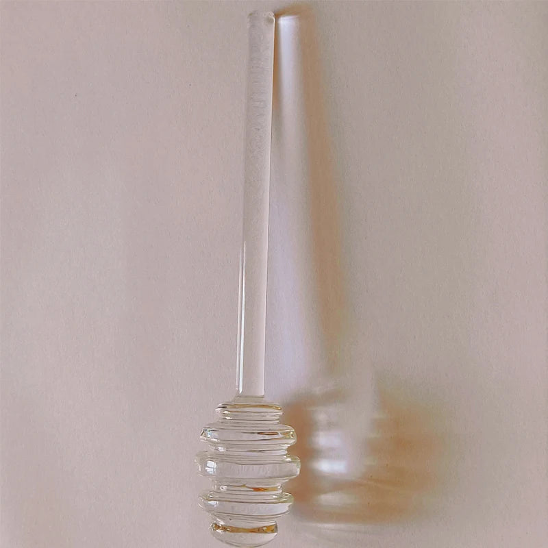 Household Transparent Glass Honey Jar with Lid Glass Stirring Stick Honey Bottle Creative Glass Transparent Jar Glass Container