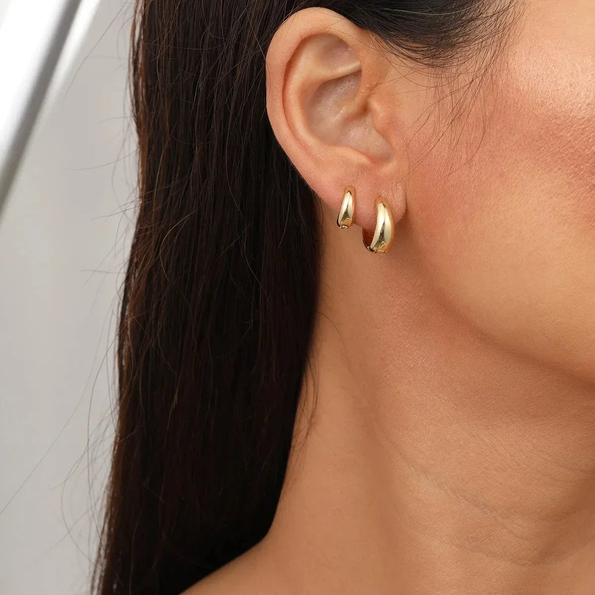 6Pcs/set copper metal Minimalist Huggie Hoop Earrings for Women Simple Metal Circle Small Earrings Punk Unisex Rock Jewelry