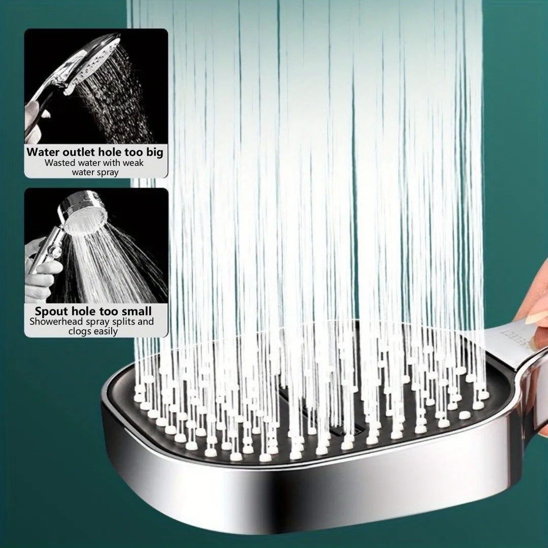 13CM Big Panel High Pressure Shower Head with Filter 3 Modes Large Flow Spray Rainfall Nozzle Square Bathroom ShowerHead