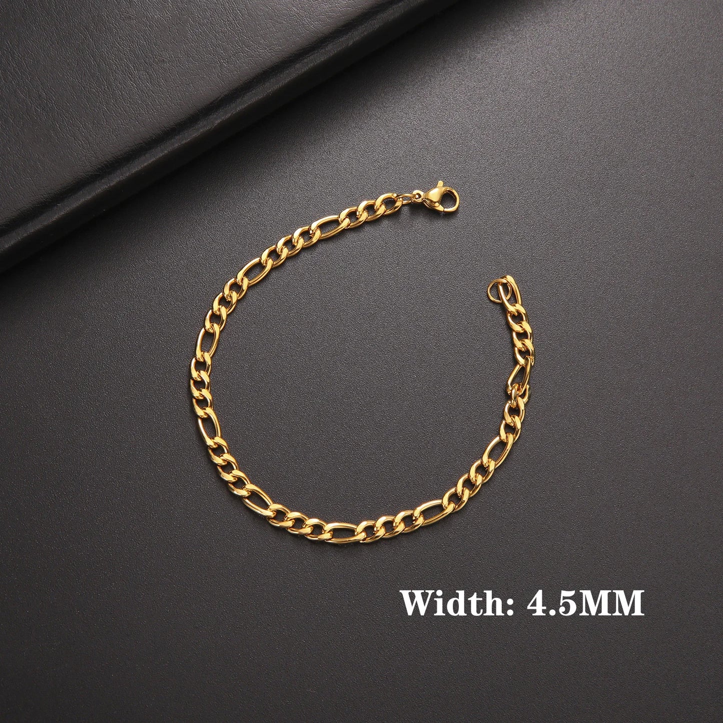 Lucktune Figaro Chain Bracelet for Men Women Stainless Steel Width 3-10 MM Bracelets Punk Jewelry Couple Gift Pulsera Hombre New