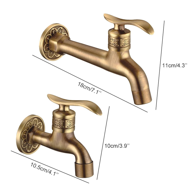 Garden Faucets Antique Bronze Terrace Wash Machine Dual Use Faucet Mop Pool Tap Crane EL7772-1