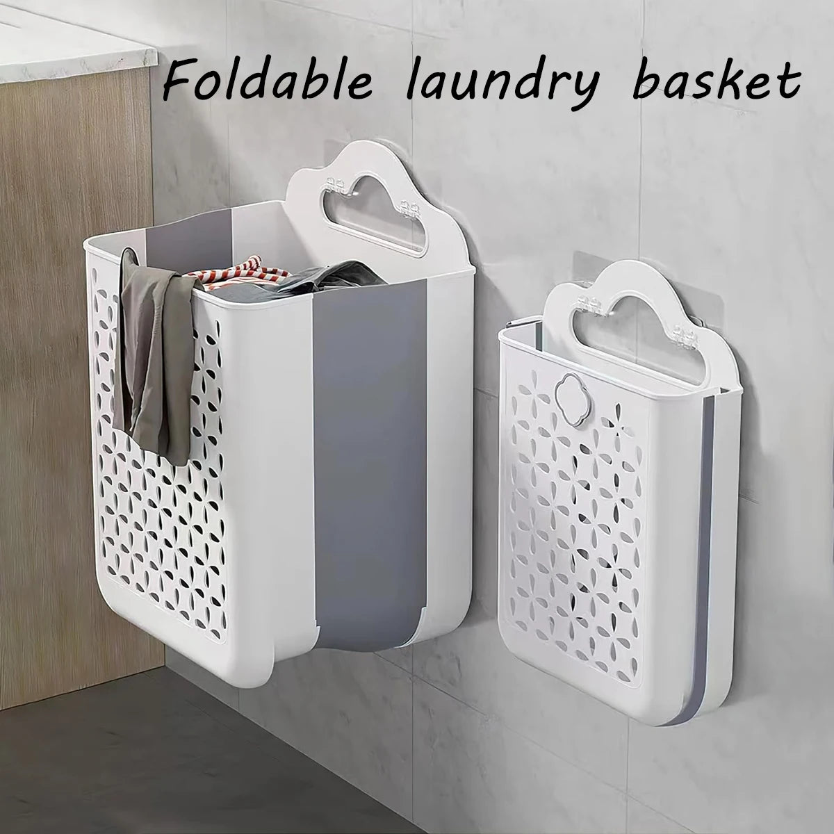 1pc, PP+TPR material, foldable portable laundry basket, dirty clothes basket, storage basket