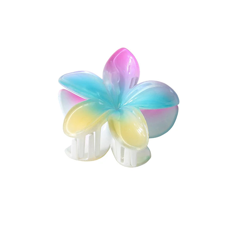 Pearl Light 8CM Summer Flower Hair Claw Clip Hairpin Barrettes Ponytail Holder Beach Head Accessories Women Girls Hair Clip