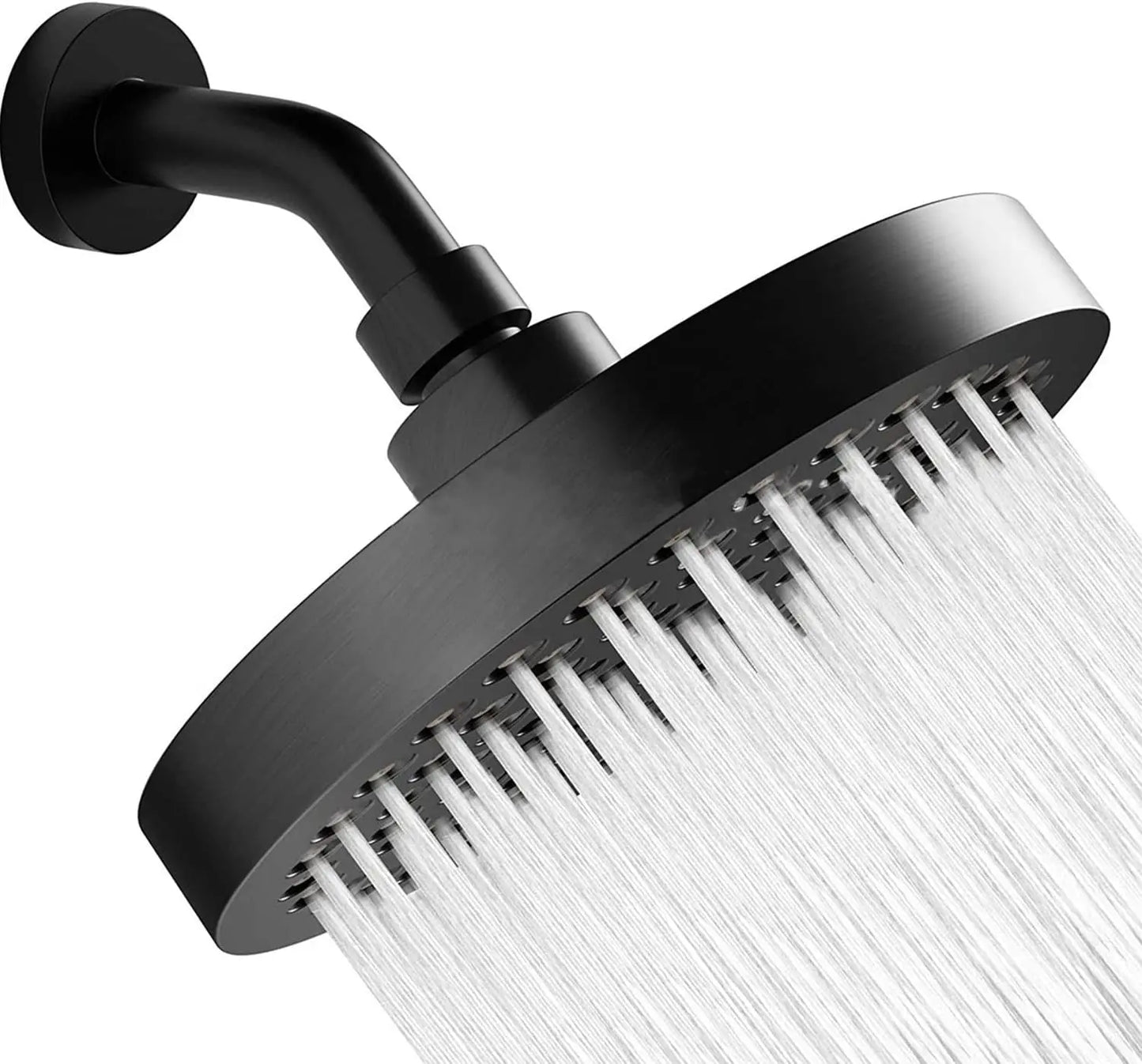 New 6 inches High Pressure Rain Shower Head with Arm 1min Installation Polished Chrome Rainfall Showerhead Anti-Clogging Nozzles