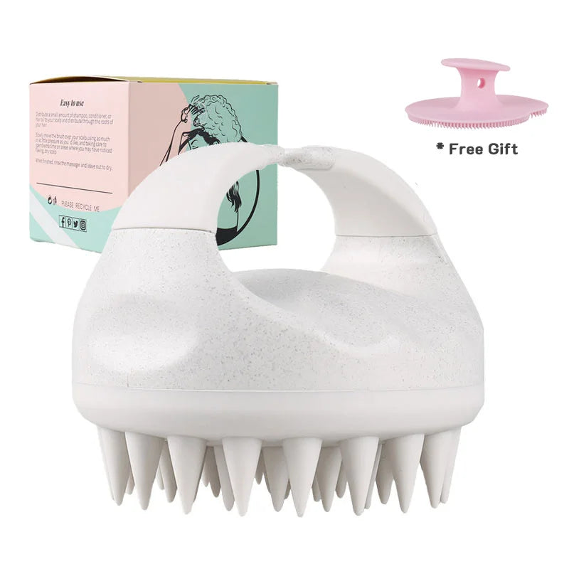 Hair Scalp Massager Brush Silicone Shampoo Brush Head Scrubber Scalp Brush
