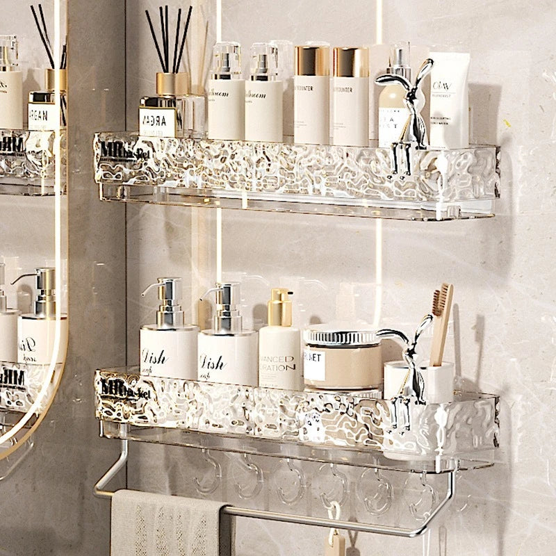 Bathroom Shelf No Drill Wall Mounted Toilet Organizer for Home Bathroom Storage