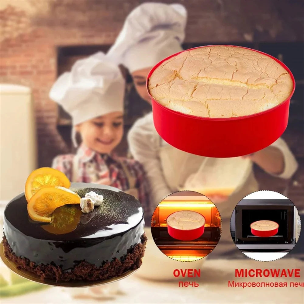4 6 8 Inch Round Cake Pans Silicone Molds for Baking Layer Cakes Cheese Chiffon Rainbow Cake Baking Pans