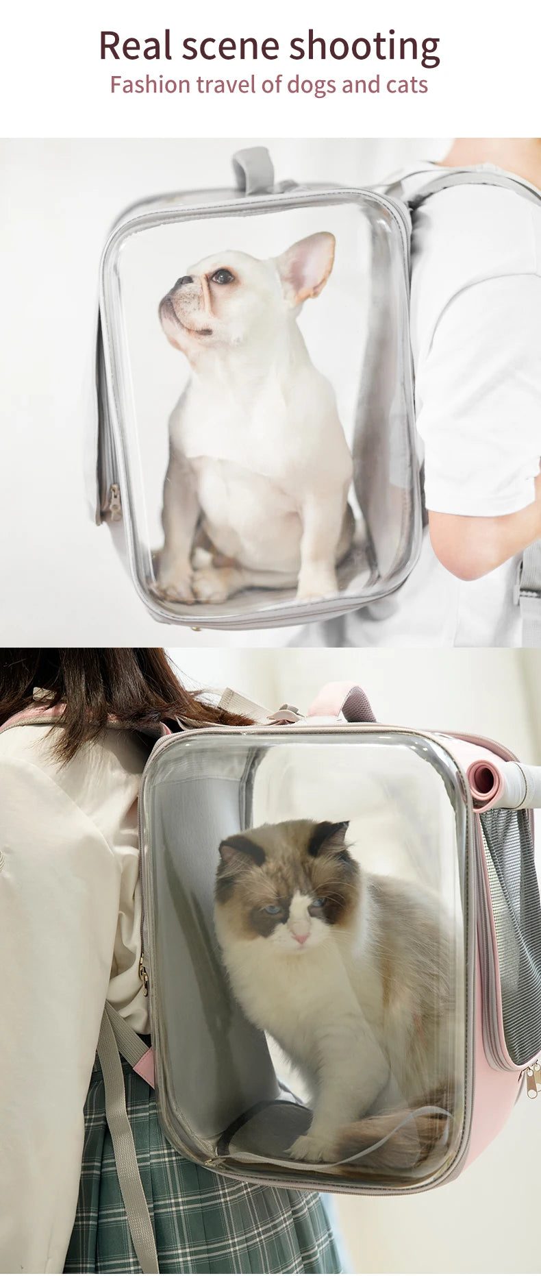 Cat/dog Backpack Carrier Large Pet Backpack Carrier, 17lbs Load-Bearing Ventilated Design Dog Backpack Carrier for Small Dogs