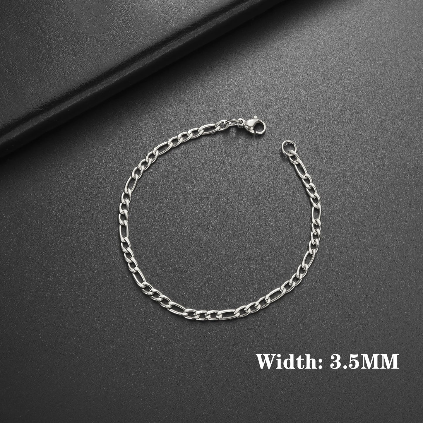 Lucktune Figaro Chain Bracelet for Men Women Stainless Steel Width 3-10 MM Bracelets Punk Jewelry Couple Gift Pulsera Hombre New