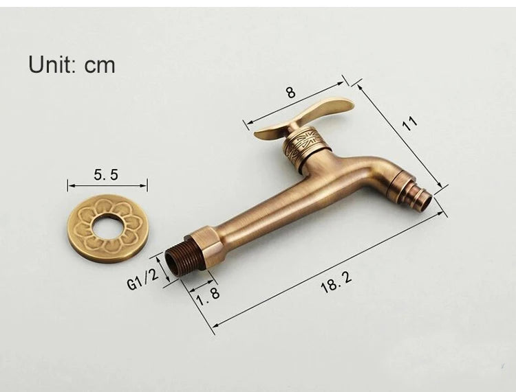 Garden Faucets Antique Bronze Terrace Wash Machine Dual Use Faucet Mop Pool Tap Crane EL7772-1