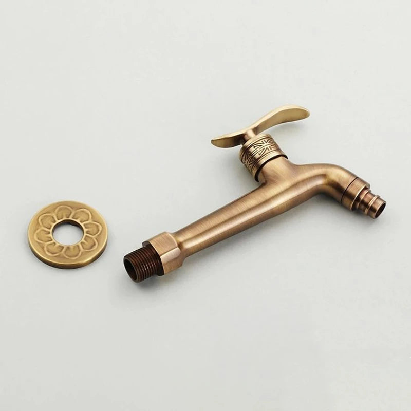 Garden Faucets Antique Bronze Terrace Wash Machine Dual Use Faucet Mop Pool Tap Crane EL7772-1