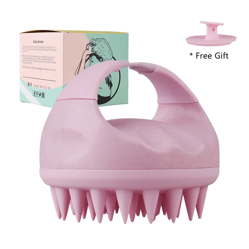 Hair Scalp Massager Brush Silicone Shampoo Brush Head Scrubber Scalp Brush