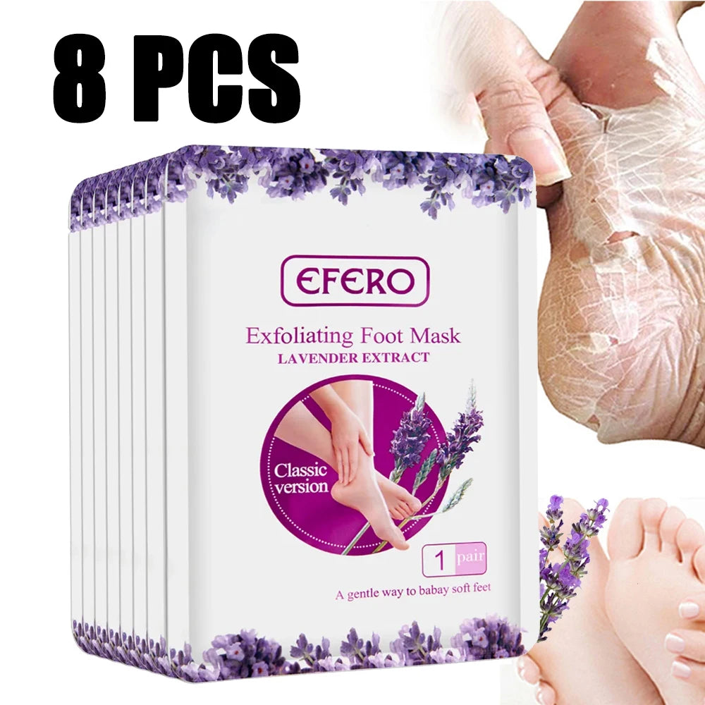 3/6/8 Pair Exfoliating Feet Mask Exfoliating Foot Peel Mask Socks Pedicure Peeling Dead Skin Remover Feet Mask Peel Moisturizing