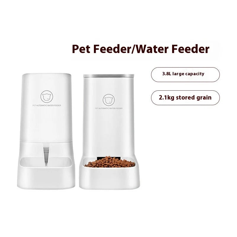 Automatic Pet Feeder: Keep Your Dog or Cat Fed with a Large Capacity Bowl & Water Drinker