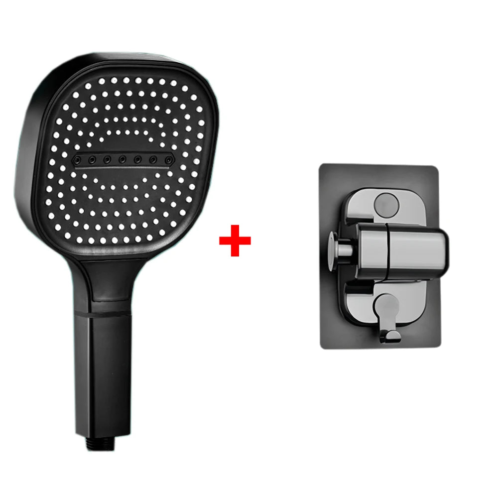 13CM Big Panel High Pressure Shower Head with Filter 3 Modes Large Flow Spray Rainfall Nozzle Square Bathroom ShowerHead